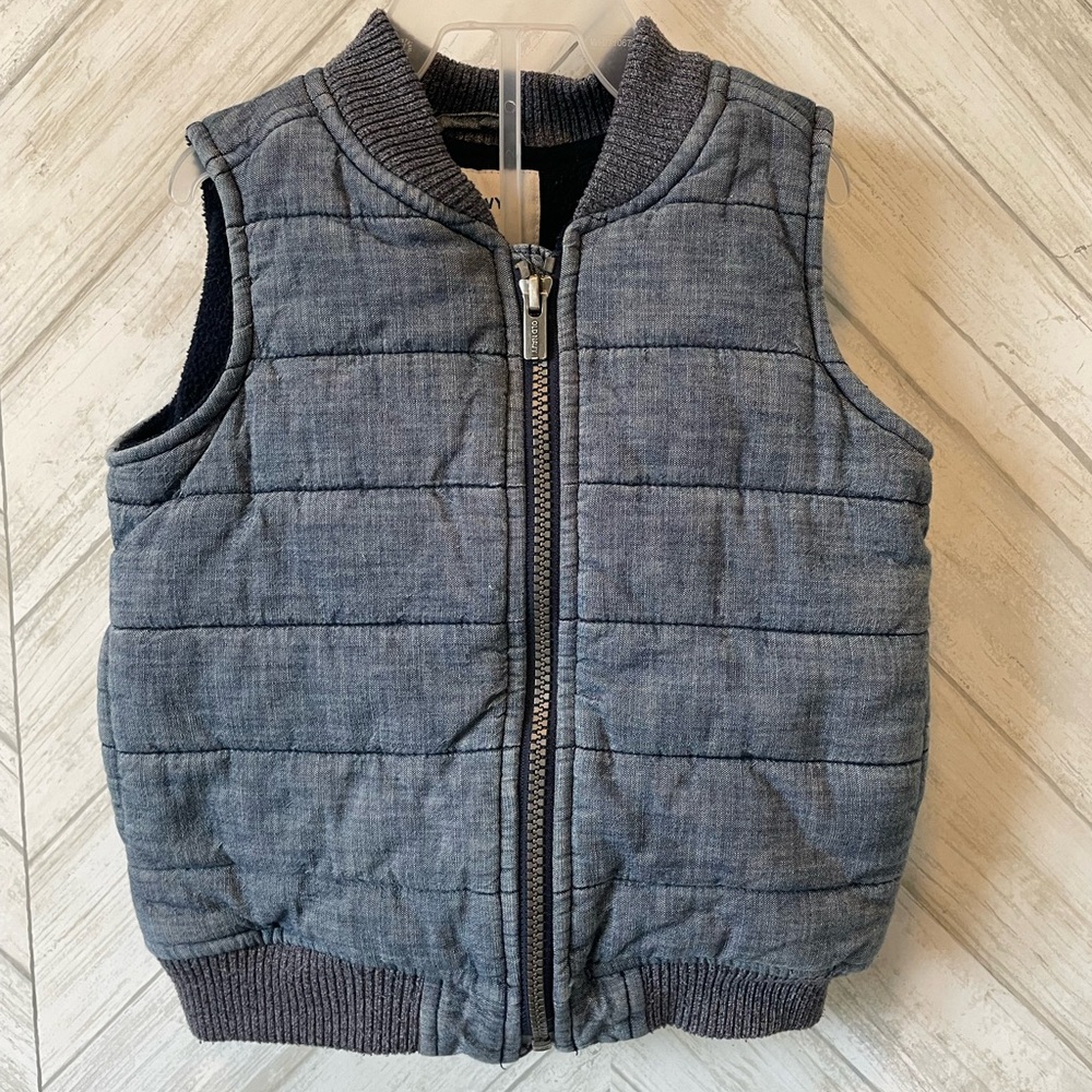 Kids 2T Quilted Gray Sleeveless Vest